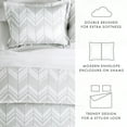 thumbnail image 6 of Noble Linens Light Gray Alps Chevron Pattern 2-Piece Duvet Cover Set, Twin/TwinXL, 6 of 10