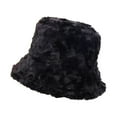 thumbnail image 2 of ZSQDM Women's Fuzzy Bucket Hat Solid Color Warm Plush Fisherman Hat Lei Feng Hat beanie of Men Womens Sun Hat Scarf ,Hat,& Gloves Chair Leg Caps, 2 of 4