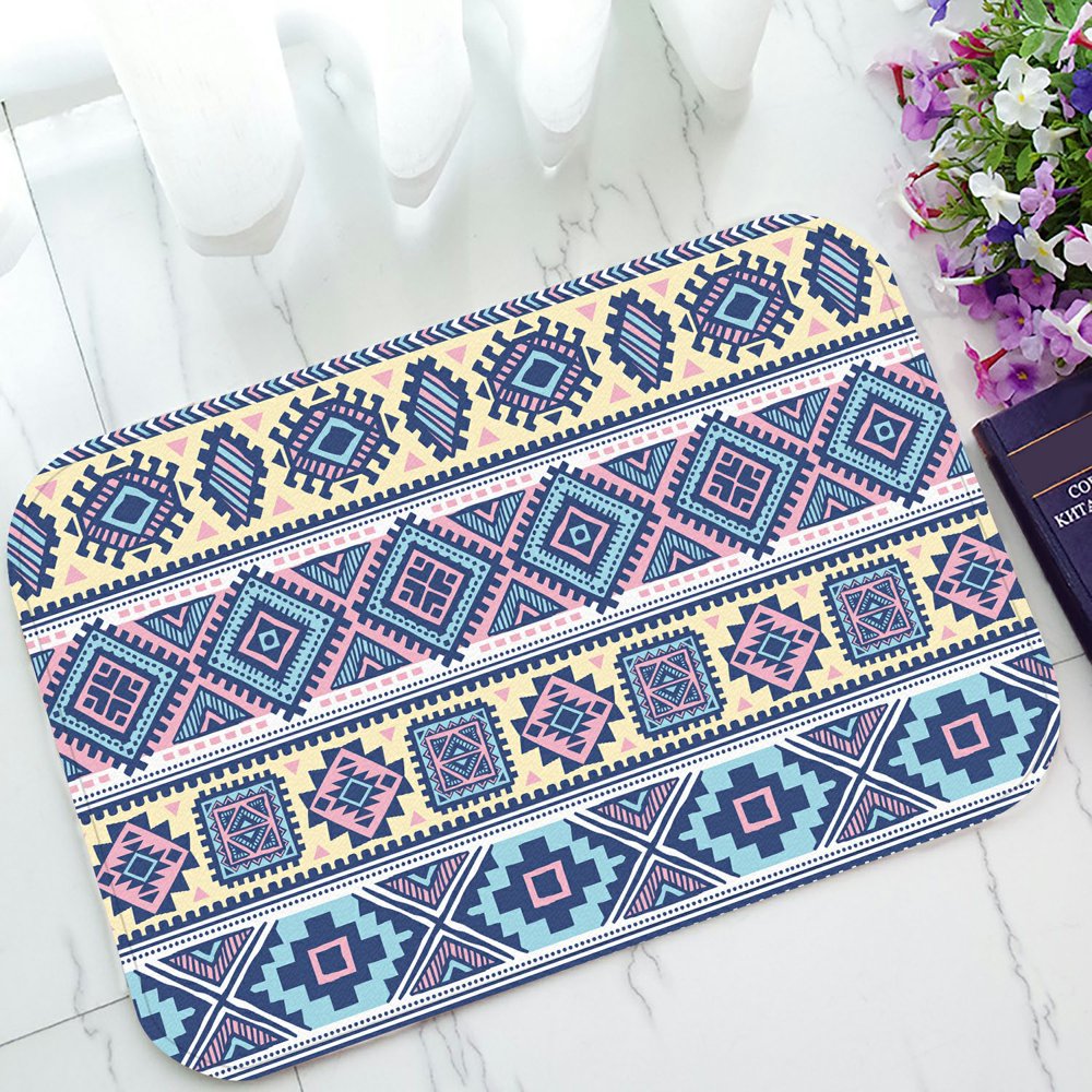 PHFZK Geometric Aztec Pattern Doormat, Tribal Ethnic Indian Doormat