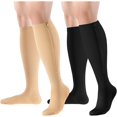 thumbnail image 1 of wonima44 Zipper Compression Socks Close Toe 2 Pairs for Women&Men 15-20mmHg Knee High Support Socks for Running Cycling, 1 of 1