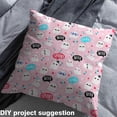 thumbnail image 2 of Homewish Cartoon Halloween Ghost Fabric by the Yard 2 Yard,Sweet Candy Room Decor Fabric by the Yard,Pink White Black Fabric for Sewing For Teens ,Microfiber Bedroom Decor, 2 of 6