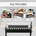 thumbnail image 4 of Outsunny Portable Charcoal BBQ Grills Steel Rotisserie Outdoor Cooking Height Adjustable with 4 Wheels Large / Small Skewers Portability, 4 of 10