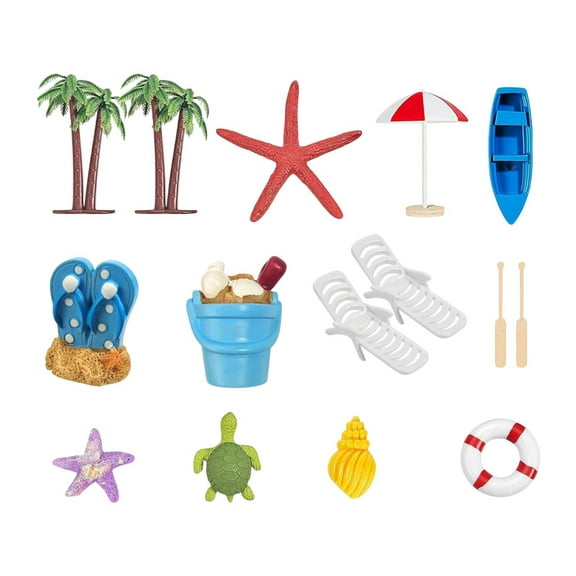 QccHieUs 15x Summer Beach Cake Toppers Cupcake Toppers Ornament Cake Decor Versatile Cake