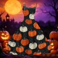 thumbnail image 4 of Fgvctg Halloween Wedding Guest Dresses for Women Fit Sleeveless Cocktail Dresses Plus Size Church Dress 1950s Pumpkin Ghost Witch Print Outfits Spaghetti Strap Crewneck Clothes Saffron M, 4 of 4