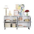 thumbnail image 5 of Lisonu 60'' Sideboard Buffet Cabinet with 4 Acrylic Doors, Modern MDF Accent Storage Cabinet with Adjustable Shelves for Living Room, Hallway, or Entryway, White, 5 of 12