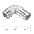 thumbnail image 4 of 304 Stainless Steel Hose Barb Fitting Elbow, 20mm Barbed x G1/2 Male Pipe Connector for Water Air Home Brew, Pack of 2, 4 of 7