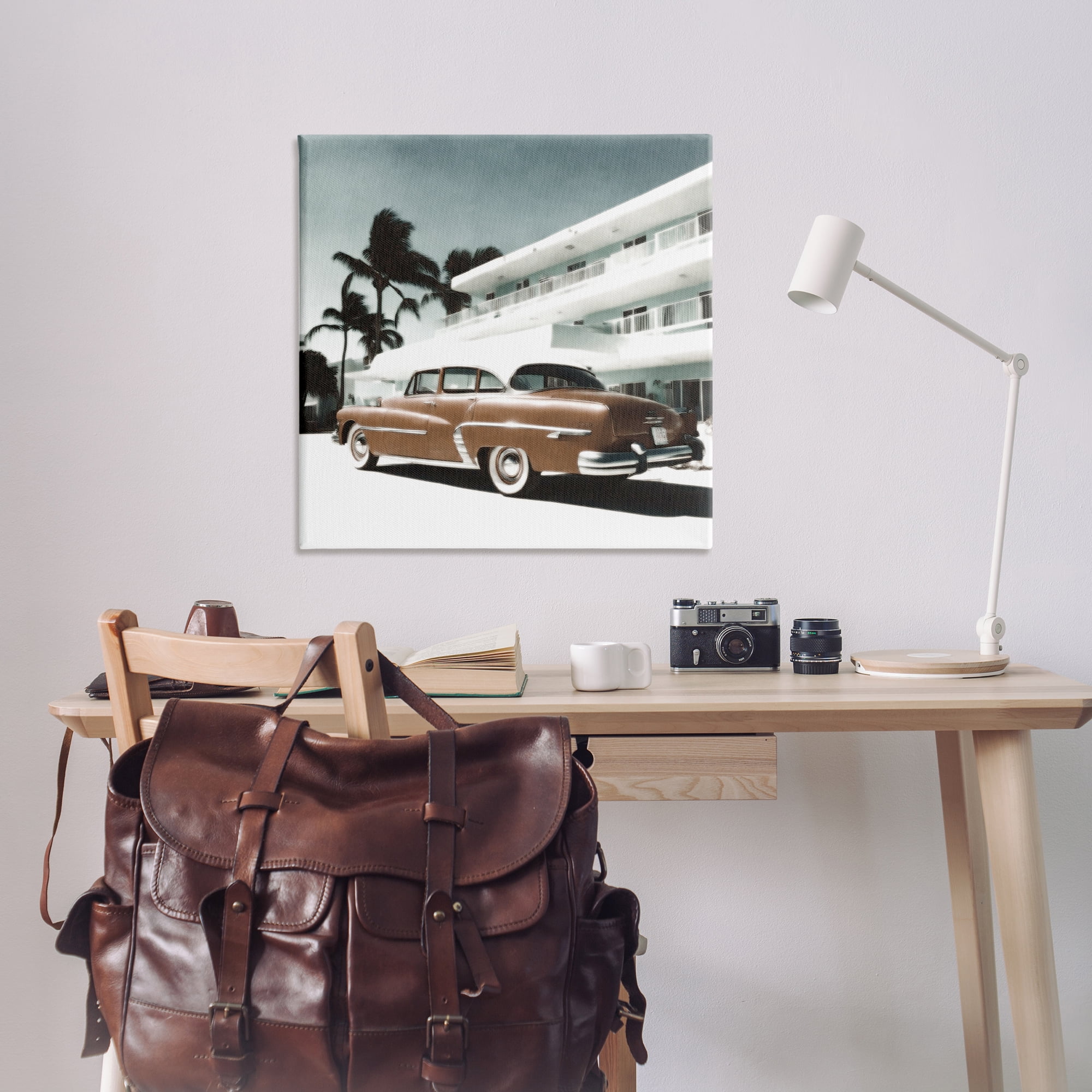 Stupell Industries Miami Classic Automobile Transportation Painting Wrapped Canvas Art Print Wall Art, 36 x 36