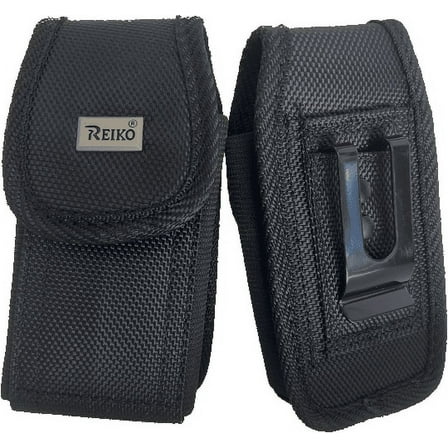 Black Heavy Duty Rugged Metal Clip Case fits Verizon Orbic Journey Flip Phone