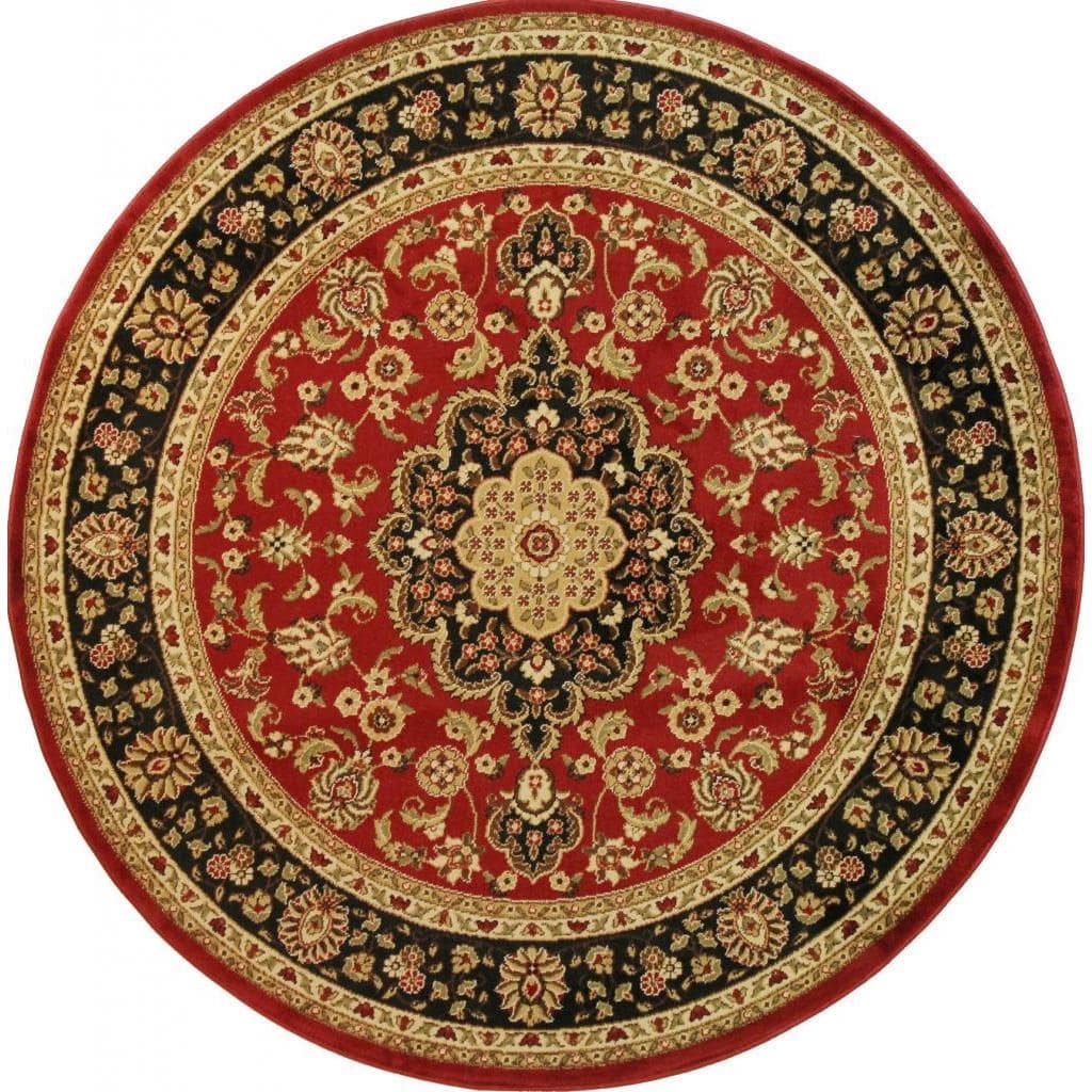 Well Woven Medallion Traditional Red Round Rug 7'10
