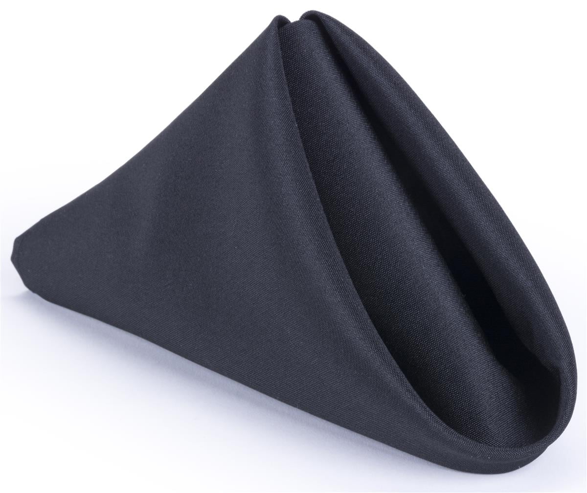 Set of 48 Bulk Cloth Napkins, Choose from Black, Ivory, or White; 17