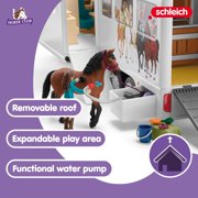 Schleich Horse Club - 227PC Lisa Transporter Playset with Horses, Rider, Family, Dog, Trailer, Grooming Station & Pool - Horse Toys for Kids 5+ 42619