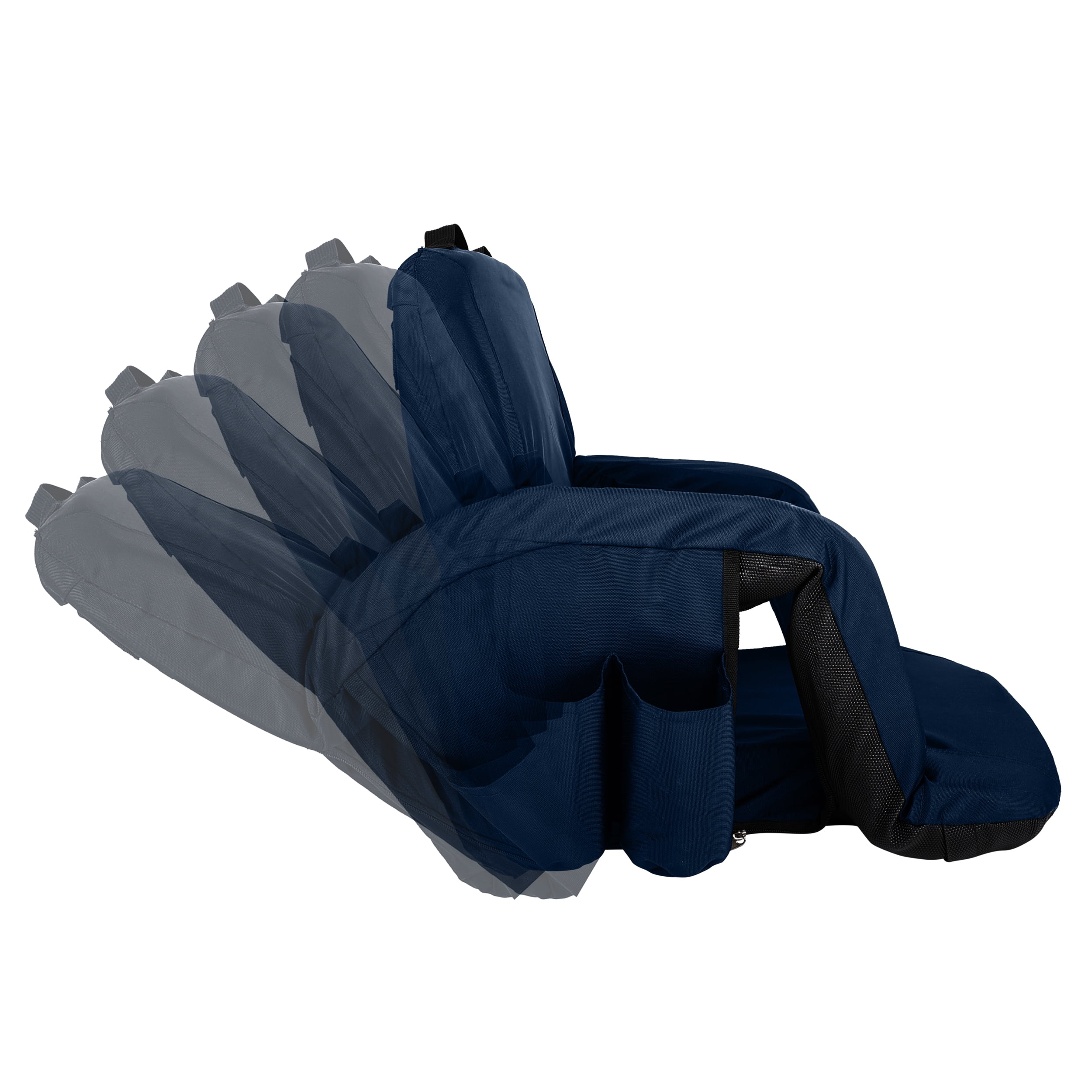 Cascade Mountain Tech 22" Wide Reclining Stadium Seat - with Pocket - Navy Blue