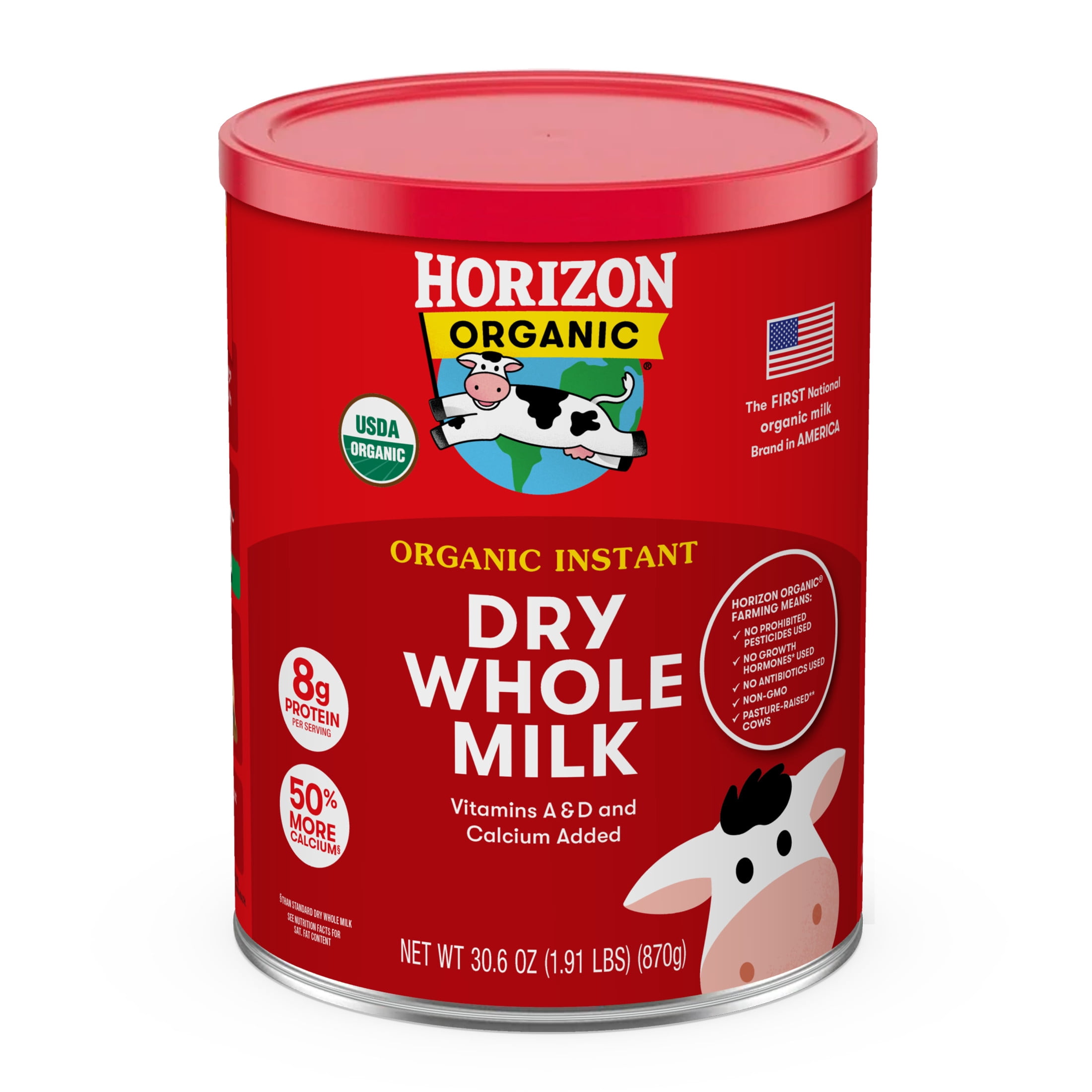 Horizon Organic Instant Dry Whole Milk Powder Canister, 30.6 oz
