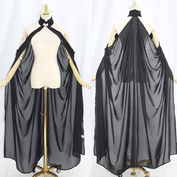 HOWPAY Halloween Capes For Women Chiffon Halter Cape Thin Shawl Cloak Stage Performance Cosplay Outfit For Party Event Halloween Costumes One Size