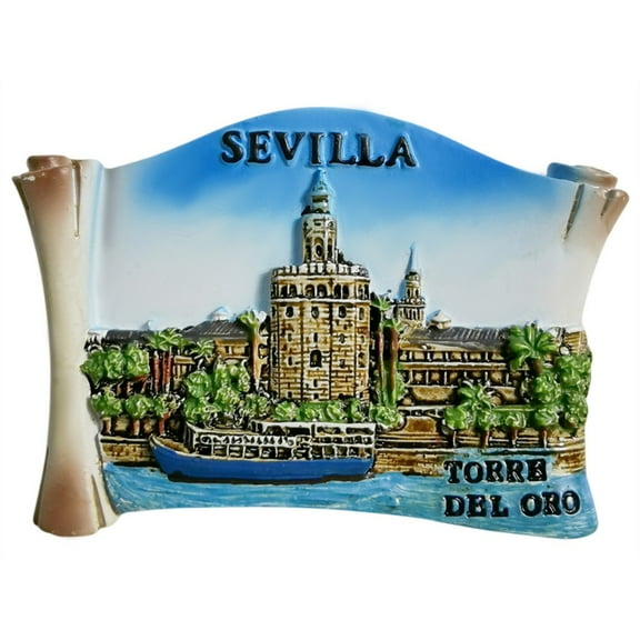 Seville Spain 3D Fridge Magnet Souvenir Gift,Resin Handmade Sevillia Refrigerator Magnet Home Decoration Collection