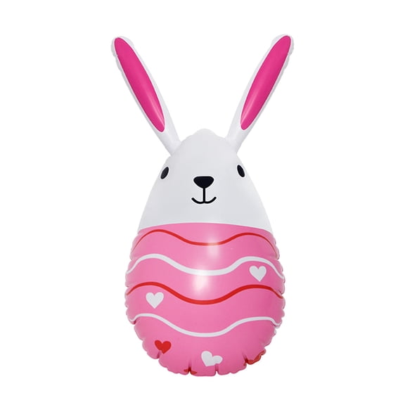 SSNTSY 15.7" Easter Bunny Egg Decoration Round Rabblit Ballon Inflatable Easter Yard Decoration Cute Bunny Gnome for Lawn Yard Easter Party Decor