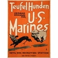 thumbnail image 2 of Artist, Unknown 20th Century American 25x32 White Modern Wood Framed Museum Art Print Titled - Teufel Hunden, German Nickname for U.S. Marines, 1917, 2 of 4