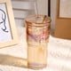 thumbnail image 3 of Vasos de vidrio con tapas y pajitas de vidrio, vaso de vidrio de borosilicato de 20 oz para café helado, agua y batidos, 3 of 5