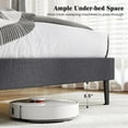 thumbnail image 2 of Choco Moon Upholstered Platform Bed with Height Adjustable Vertical Channel Headboard, Bedroom Furniture, Easy to Assemble-Full Size, 2 of 9