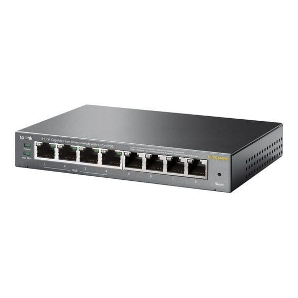 TP-Link Easy Smart TL-SG108PE - Switch - smart - 4 x 10/100/1000 (4 PoE+) + 4 x 10/100/1000 - desktop - PoE+ (64 W)