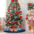 thumbnail image 4 of FMSHPON Blue Christmas Snowflake Xmas Christmas Tree Skirt Stand Mat for Holiday Party Decoration Indoor Outdoor 36 inches, 4 of 6