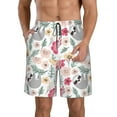 thumbnail image 2 of Uemuo Cute Cartoon Sloth Pattern Men's Swim Trunks Hawaiian Beach Bathing Suit Swimsuits Beach Quick-Dry Shorts with Pockets-Small, 2 of 9