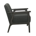 Dark Gray Textured Fabric Accent Chair with Solid Rubberwood Frame