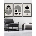 thumbnail image 2 of SHENIFY Black Abstract Wall Art 16x24in3pcs Black Framed Decor Solid & Spiral Semi-Circles Geometric Shapes Drawings Modern Art Decorative Ready To Hang, 2 of 5
