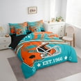 thumbnail image 3 of Feelyou Rugby Twin Bedding Sets 7-Piece for Boys, Cartoon Football Bedding Comforter Set, Soccer Sports Lover Sheet Sets, Microfiber Bedroom Decor, 3 of 7