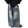 thumbnail image 2 of Baggy Jeans for Boy Loose Fit Wide Leg Denim Pants with Pockets Breathable Comfortable Long Trousers Boys Streetwear 12-13 Years, 2 of 5