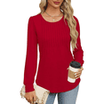 thumbnail image 4 of SOMER Womens Tops Long Sleeve Shirts Dressy Casual Blouse Pleated Puff Tunic Tops for Going Out, Fall, 4 of 8