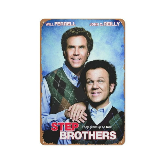 Step Brothers Movie Poster Retro Metal Sign Vintage Tin Sign for Cafe Bar Man Cave Home Wall Art Decor 12 X 8 inch
