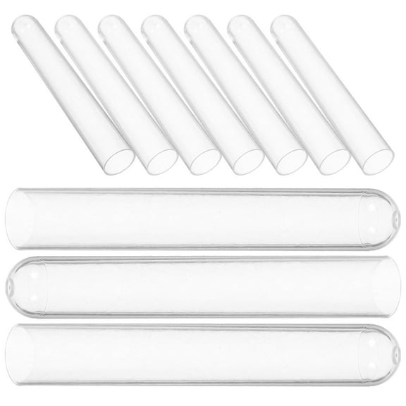 AURARMLET 10-Pack Cylindrical Test Tubes with Caps for Home, Lab, and Travel Storage and Organization