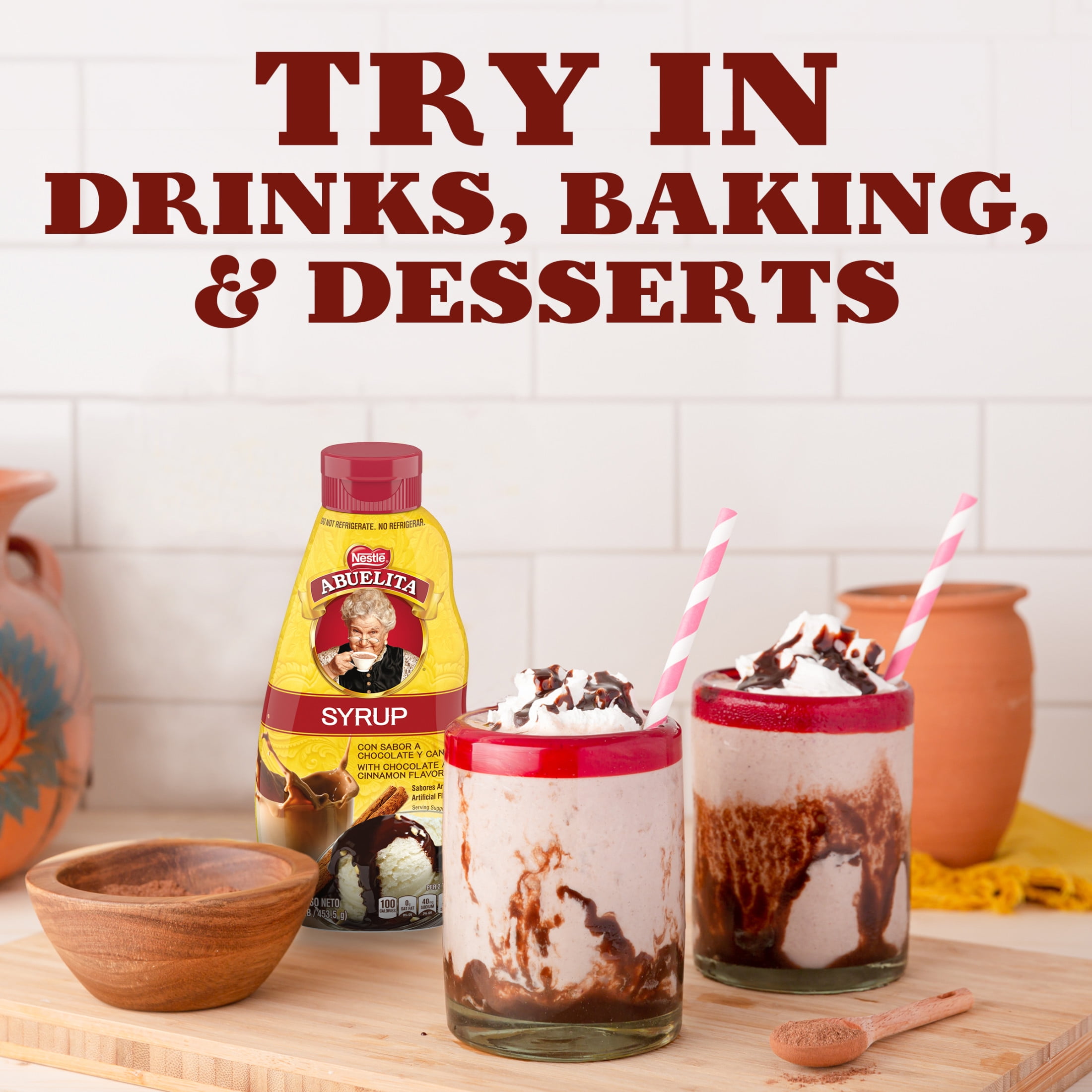 Nestle Abuelita Chocolate Syrup, Cinnamon Flavor, 16 oz