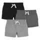 thumbnail image 1 of Shorts Gerber para niño pequeño, 3 unidades, de punto, para poner, gris y negro, talla 3T, 1 of 7
