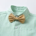 thumbnail image 4 of Boys Summer Outfits Baby Boy Formal Short Set Toddler Summer Gentleman Outfit Kid Short Sleeve Bowtie Shirt Suspender Shorts Suit, 4 of 6