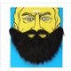 thumbnail image 2 of Fiesta de disfraces divertidos Hombre Hombre Barba de Halloween Fiesta de Pascua Cosplay Suministros faciales Juego de disfraces Bigote negro, 2 of 5