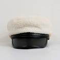 thumbnail image 3 of CoCopeaunts Newsboy Hats for Women White Wool Cap Black PU Leather Visor Wool Hats Newsboy Cap Baker Boy Hats Adjustable, 3 of 7