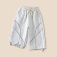 thumbnail image 2 of FINALGANG Kids Boys Drawstring Waist Sweatpants Geometric Stripe Print Casual Summer Trousers With Adjustable Hem For Daily Wear Cozy Pants, 2 of 4