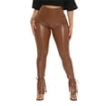 thumbnail image 2 of Womens Faux Leather Leggings Stretch High Waisted Pleather Pants, 2 of 10