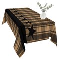thumbnail image 2 of Brown Black Plaid Table Cloth Waterproof Tablecloths, Vintage Rustic Star Buffalo Check Tablecloth Dining Table Cover for Kitchen Party Tabletop Outdoor, Rectangle Tablecloth 60x120 Inch, 2 of 9