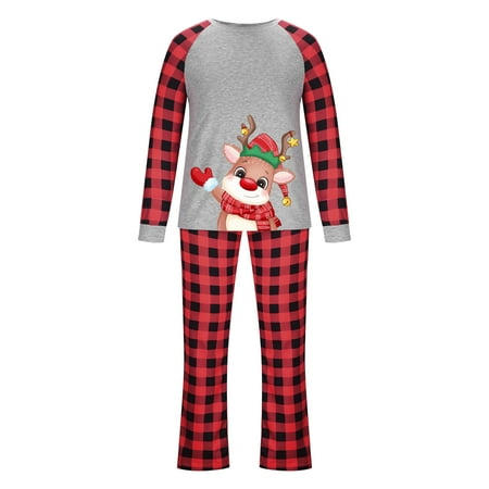

DAETIROS Quick Drying Men Dad Printed Beach Pajamas Family Matching Tops+Pants Christmas Parent-child clothing Red