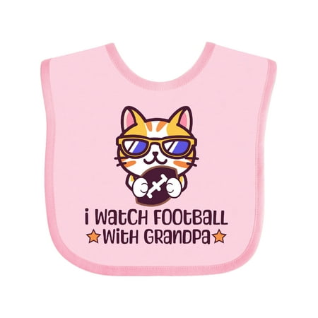 

Inktastic Football with Grandpa for Grandson Boys or Girls Baby Bib