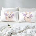 thumbnail image 3 of Cute Rabbit Duvet Cover Set Queen Size,Purple Lavender Bedding Set 3Pcs for Kids Girls Boys Decor,Nature Flower Animals Comforter Cover Spring Happy Easter Quilt Cover,2 Pillowcases（No Comforter）, 3 of 6