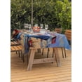 thumbnail image 3 of Outdoor Tablecloth with Umbrella Hole for Patio/Picnic/Party/Camping, Coastal Indenpendence Day Waterproof Table Cloth Rectangle Table Cover Washable, Beach Lighthouse Blue Sky (54"x 80"), 3 of 8