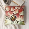 thumbnail image 3 of YINGXI  Hello Spring Decorative Throw Pillow Covers, Bless My Blooms Geranium Flower Bee Porch Outdoor Home Decor, Just Bloom Gather Red Floral Seasonal Couch Cushion Case 22x22in, 3 of 5