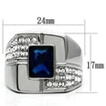 thumbnail image 2 of High polished (no plating) Stainless Steel Ring with Synthetic Synthetic Glass in Montana for Women Montana Stone Color Style TK587 Size 10, 2 of 4