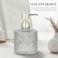 thumbnail image 3 of Marcella Glass Soap Dispenser with Soap Pump, Refillable 14 Ounce Capacity, Floral Design Rose Patterns, Heavy Weight Thick Glass for Bathroom, Premium Kitchen Soap Dispenser Reseda Sage, 3 of 10