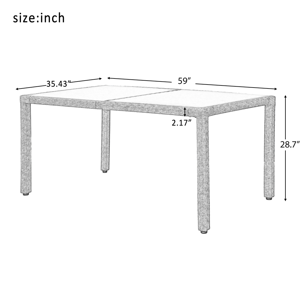 Buy 7 Piece Patio Rattan Dining Set, Outdoor Space Saving Rattan Chairs