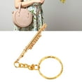 thumbnail image 1 of Gold Flute Keychain, Mini Brass Fashionable Exquisite Beautiful 3D Design Instrument Keychain  For Bags For Wallets, 1 of 8